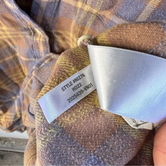 Flannel Oversized Boyfriend Shirt in Plaid in Dusk Peri size 3X - Picture 9 of 11